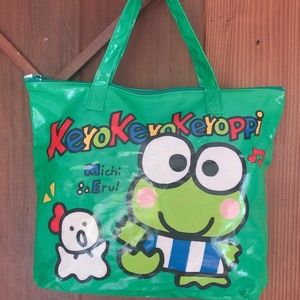 1993 vintage Sanrio Kero Kero Keroppi vinyl tote bag